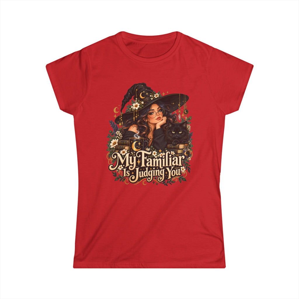 Witchy Tee - "My Familiar is Judging You" Women's Tee — Classic White Short-Sleeve Shirt