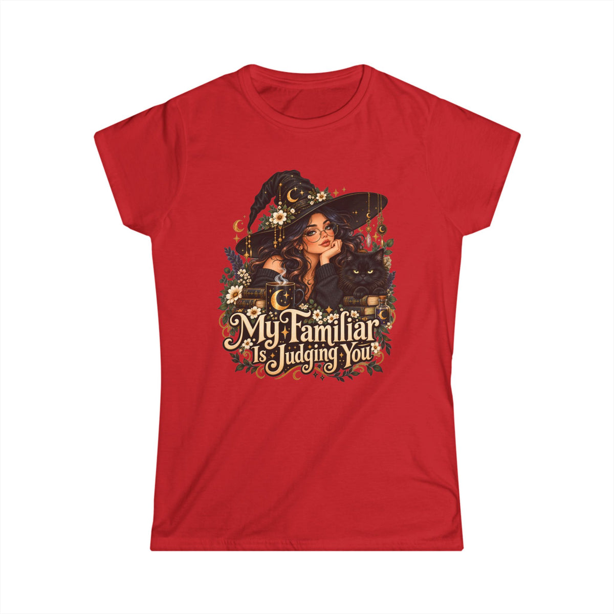 Witchy Tee - "My Familiar is Judging You" Women's Tee — Classic White Short-Sleeve Shirt