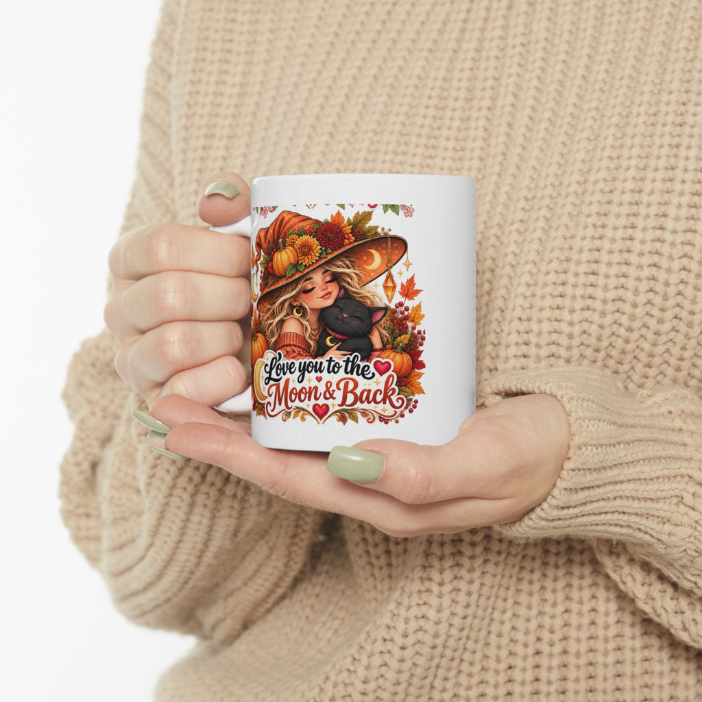 Love you to the Moon & Back Witchy Autumn Ceramic Mug, 11oz