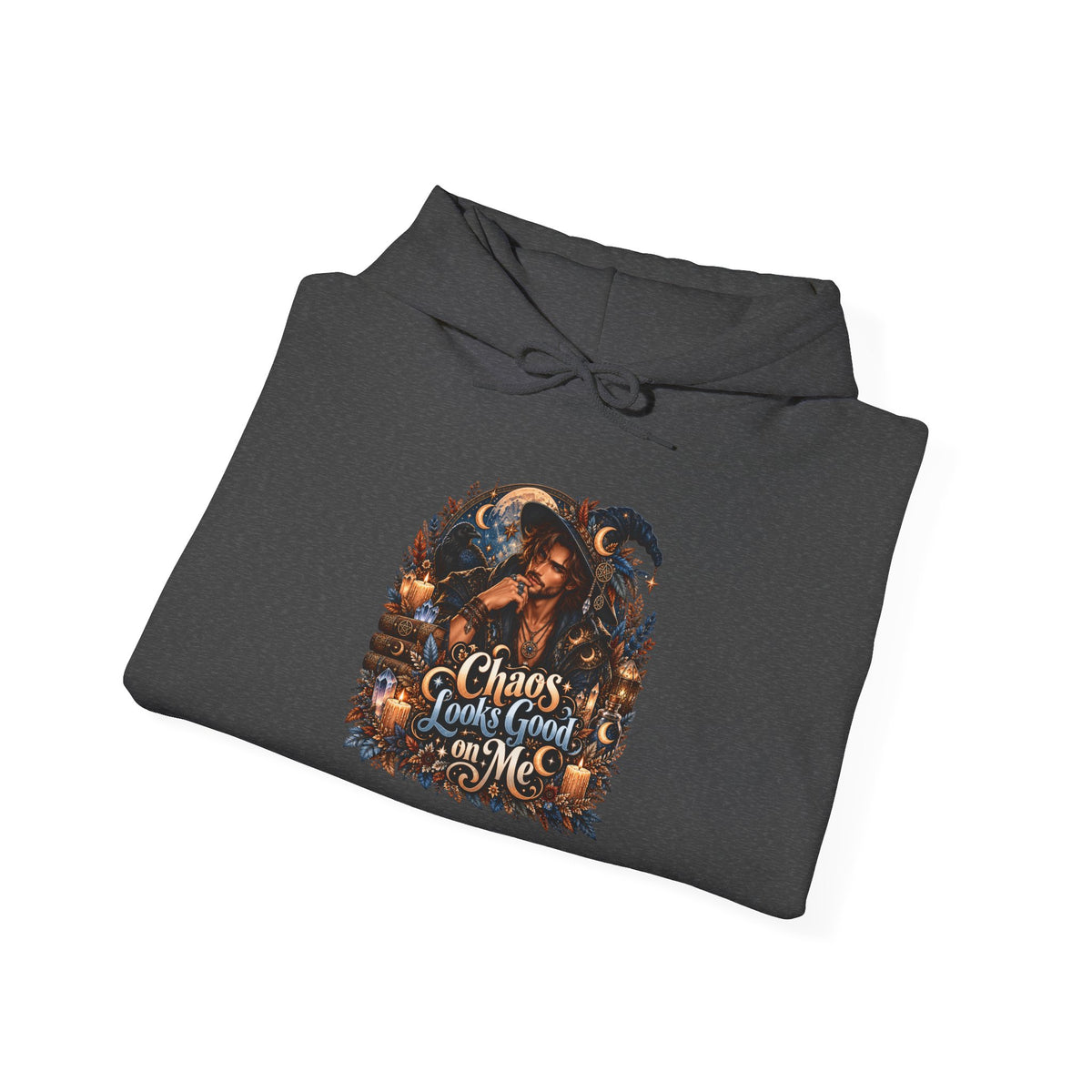 Chaos Looks Good On Me Hoodie | Halloween Witch Cat Pumpkin Design