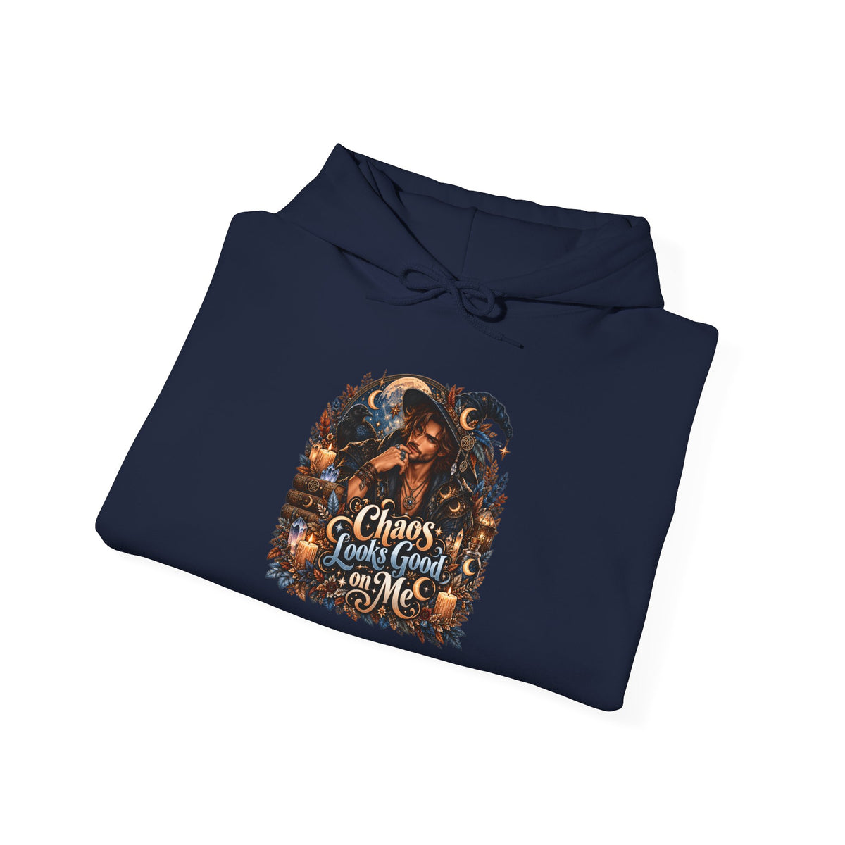 Chaos Looks Good On Me Hoodie | Halloween Witch Cat Pumpkin Design