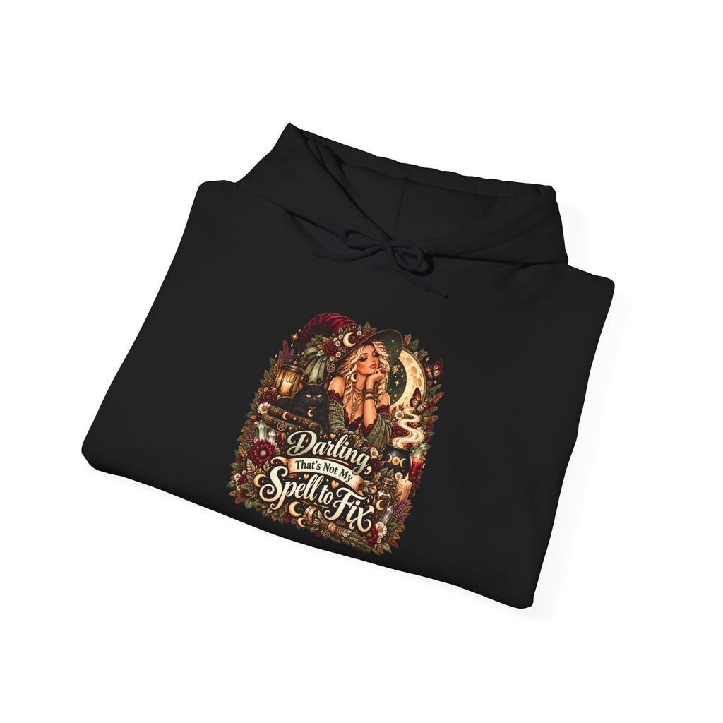 Darling That's Not my Spell to Fix Hoodie | Halloween Witch Cauldron Design
