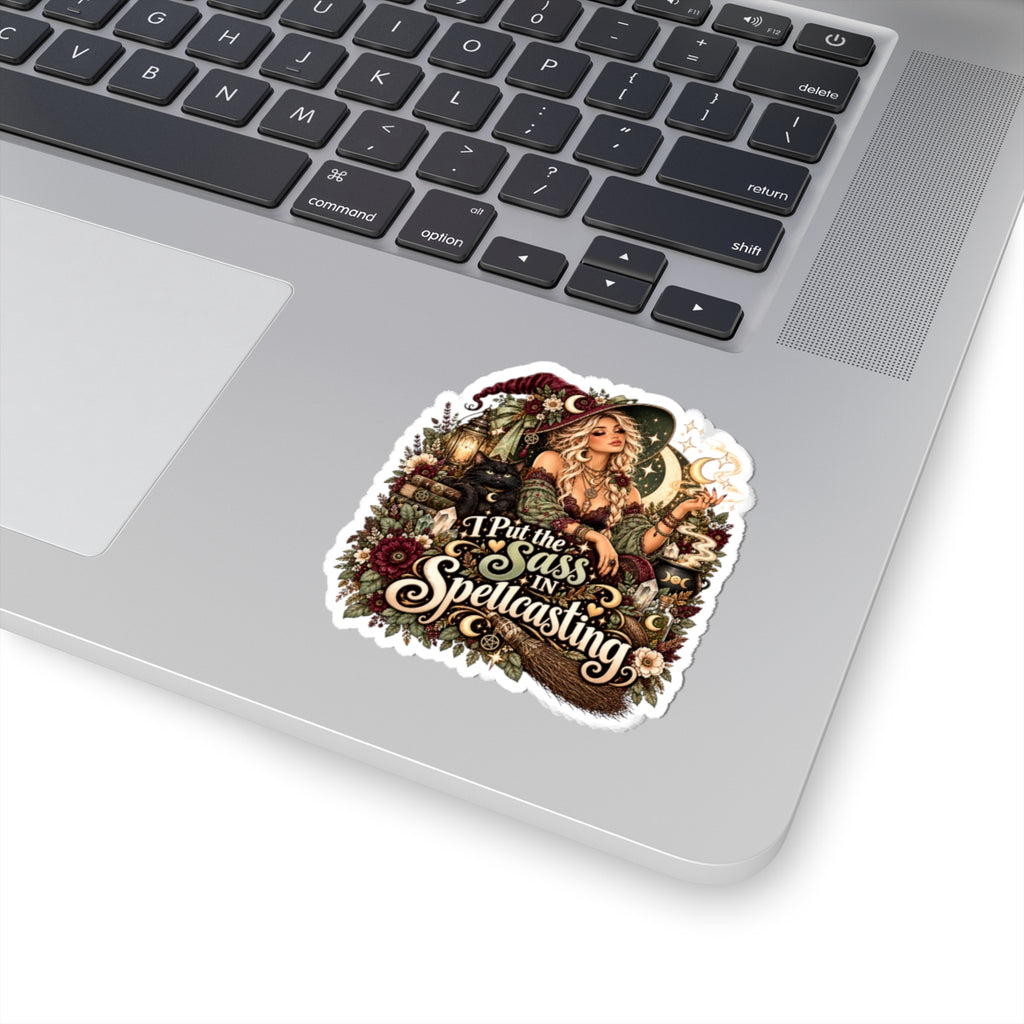 Witchy 'I Put the Sass in Spellcasting' Kiss-Cut Sticker
