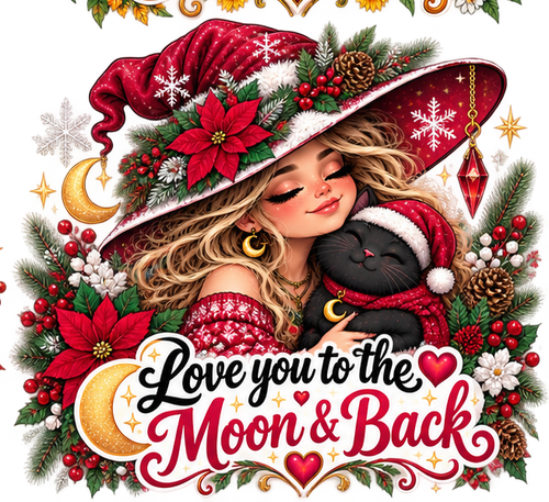 Christmas Love you to the Moon & Back Ceramic Mug – Witchy Holiday Coffee Cup (11oz)