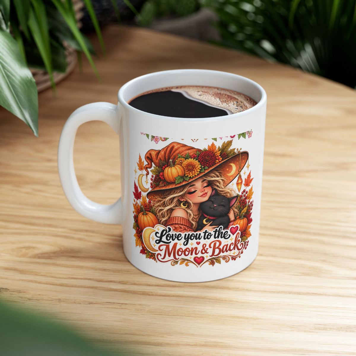 Love you to the Moon & Back Witchy Autumn Ceramic Mug, 11oz