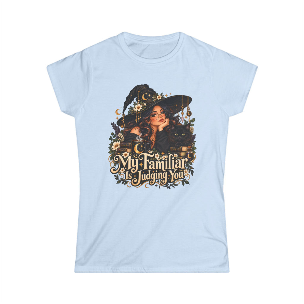 Witchy Tee - "My Familiar is Judging You" Women's Tee — Classic White Short-Sleeve Shirt