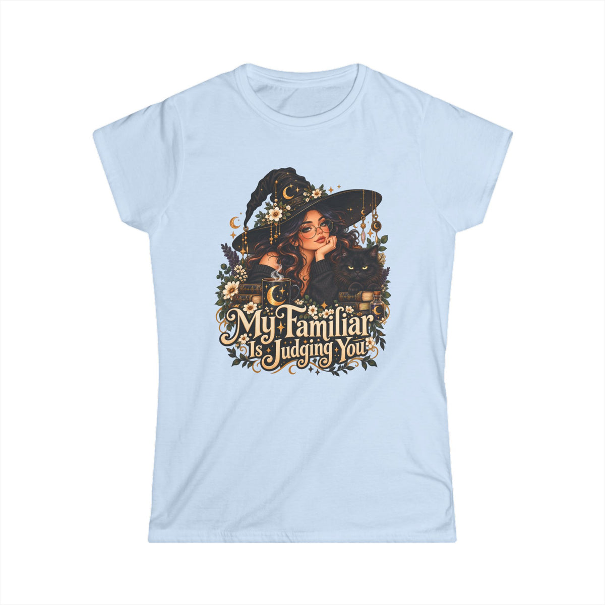 Witchy Tee - "My Familiar is Judging You" Women's Tee — Classic White Short-Sleeve Shirt
