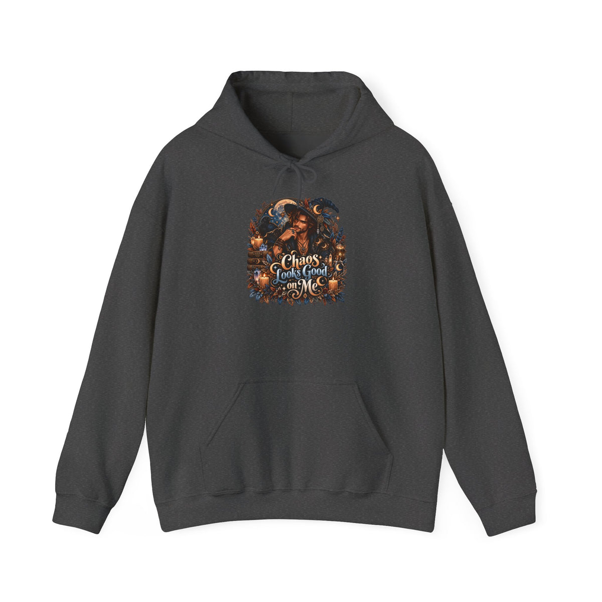 Chaos Looks Good On Me Hoodie | Halloween Witch Cat Pumpkin Design